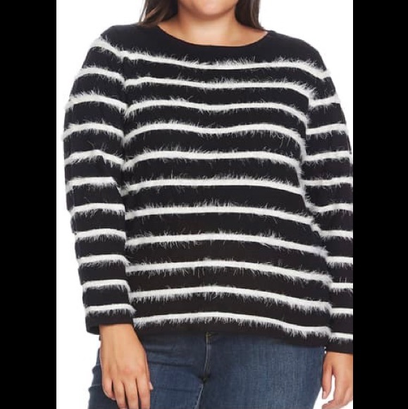 Vince Camuto Sweaters - Vince Camuto Striped Eyelash Sweater Plus 1X NEW